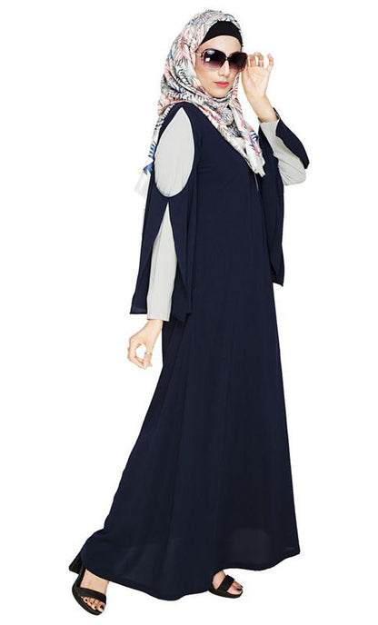Dora Sleeves Blue Abaya (Made-To-Order)