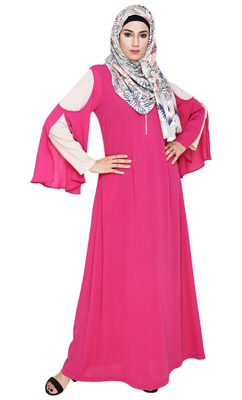 Dora Sleeves Fuschia Abaya