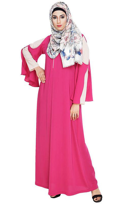 Dora Sleeves Fuschia Abaya (Made-To-Order)