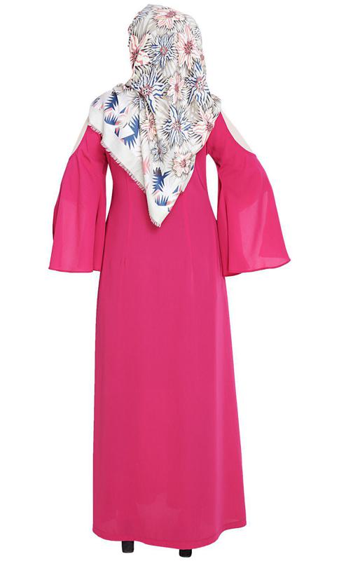 Dora Sleeves Fuschia Abaya (Made-To-Order)