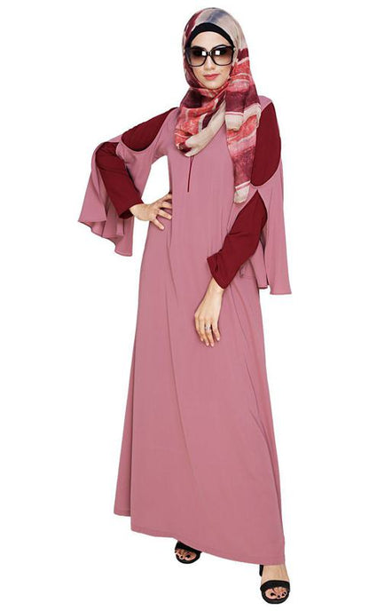 Dora Sleeves Onion Pink Abaya (Made-To-Order)