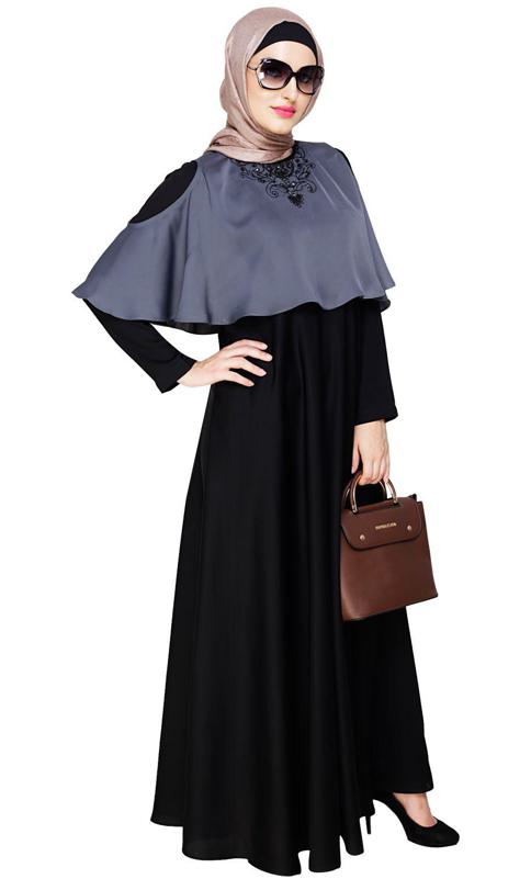 Elite Grey Cape Abaya