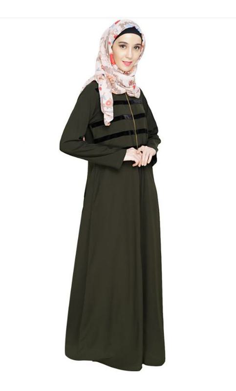 Enticing Stripes Olive Abaya