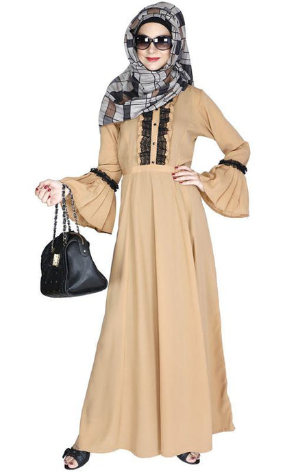 Fairy Frill Caramel Brown Abaya