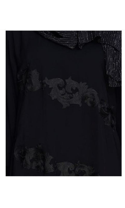 Fancy Black Embroidered Dubai Style Abaya