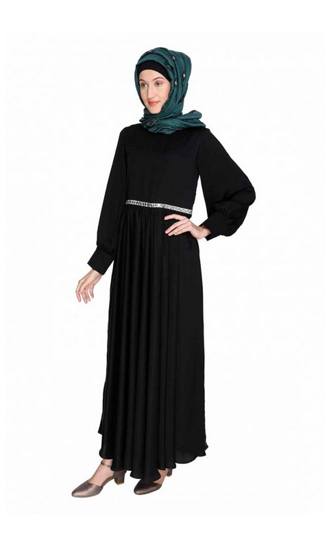 Flared Black Maxi Dress