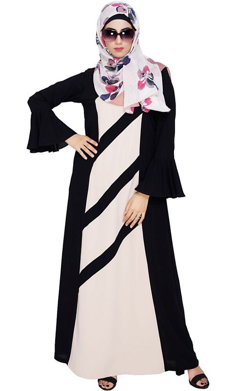 Flouncy Sleeve Black Dubai Style Abaya