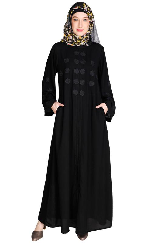 Flowless Black Abaya