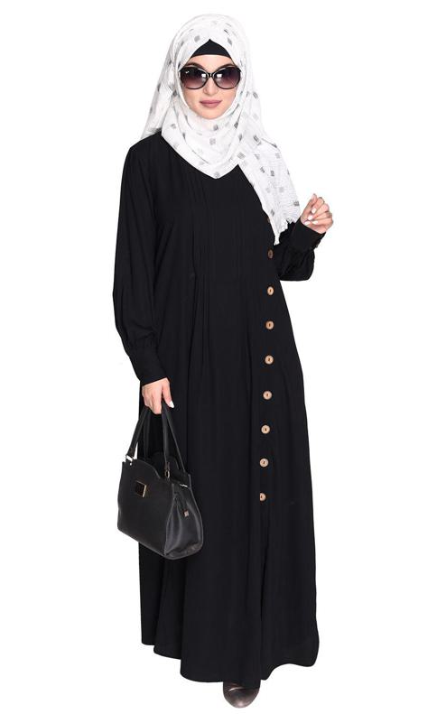 Flowy and Elegant Black Pintuck Abaya