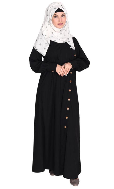 Flowy and Elegant Black Pintuck Abaya