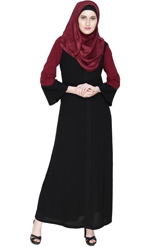 Folksy Black Abaya (Made-To-Order)