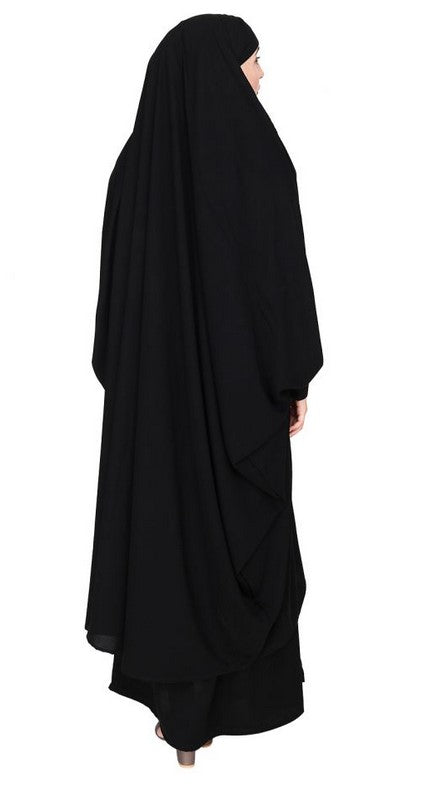 Gleaming Black Khimar and Skirt Jilbab Set (Made-To-Order)