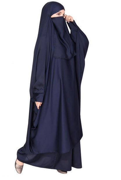 Gleaming Blue Khimar and Skirt Jilbab Set (Made-To-Order)