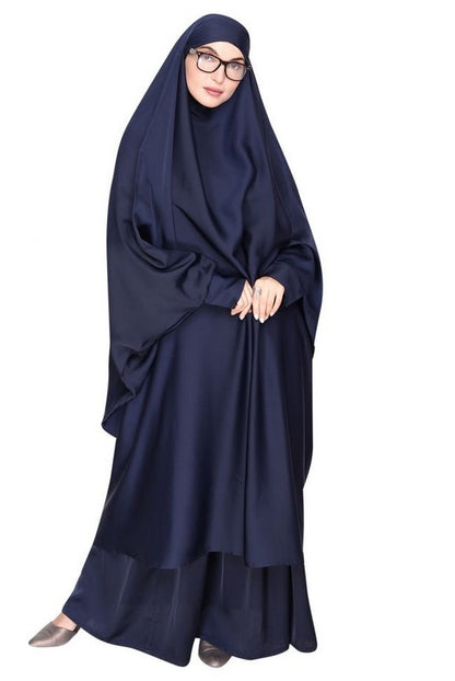 Gleaming Blue Khimar and Skirt Jilbab Set (Made-To-Order)
