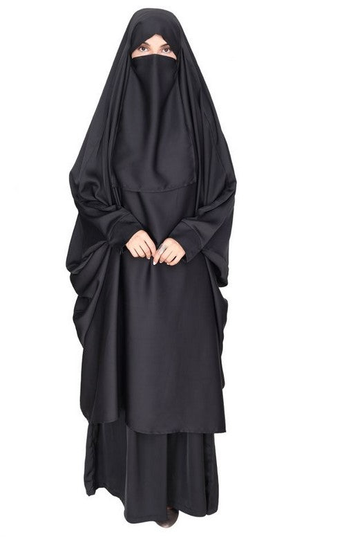 Gleaming Grey Khimar and Skirt Jilbab Set (Made-To-Order)
