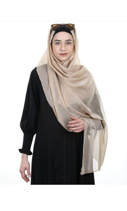 Gleaming Lines Chiffon Golden Hijabs