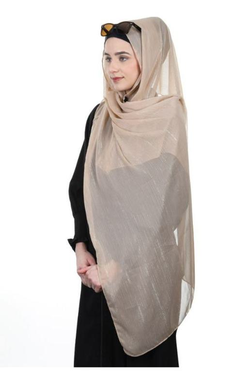 Gleaming Lines Chiffon Golden Hijabs