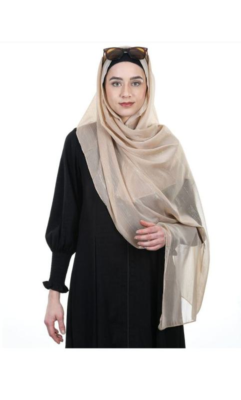 Gleaming Lines Chiffon Golden Hijabs