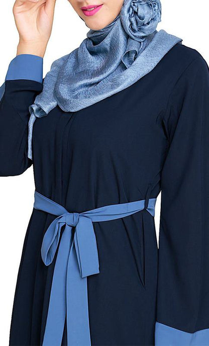 Glory Muster Dark Blue And Light Blue Abaya (Made-To-Order)