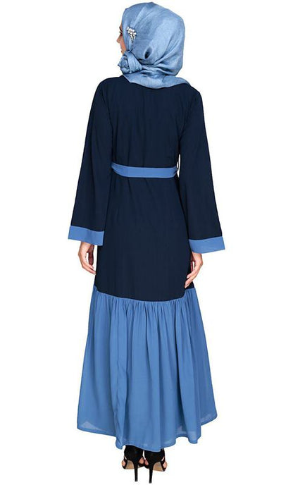 Glory Muster Dark Blue And Light Blue Abaya (Made-To-Order)