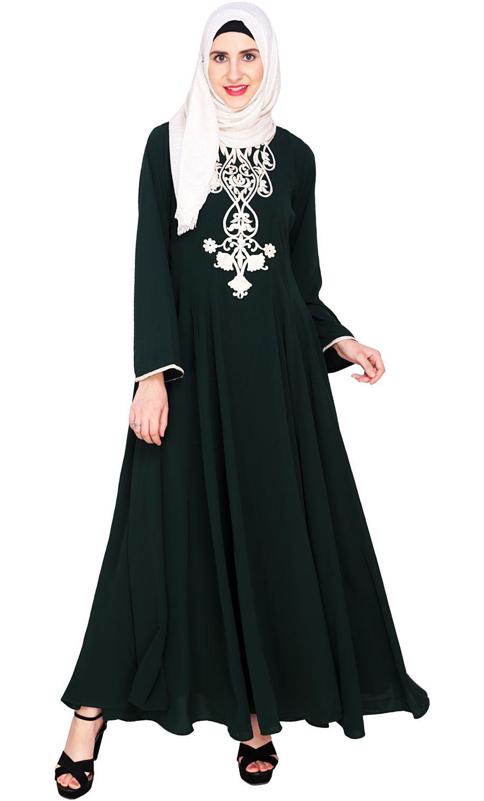 Green Flared Abaya