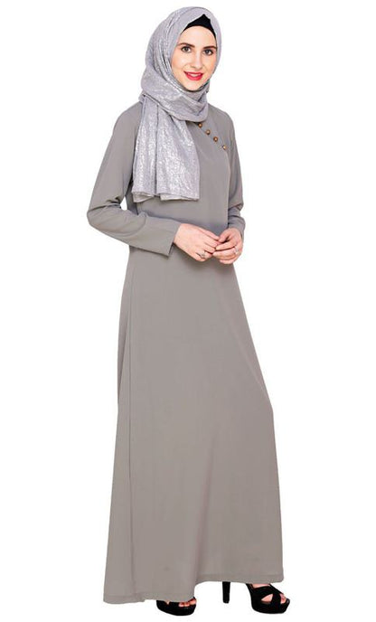 Grey Trendy Abaya Dress (Made-To-Order)