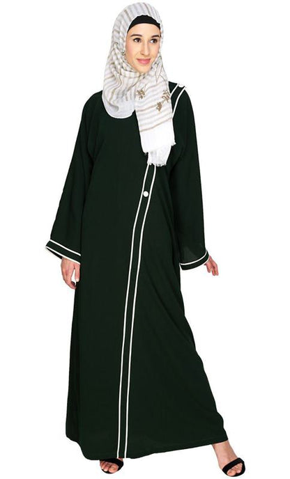 Intrigue Angrakha Dubai Style Green Abaya