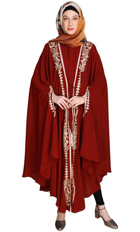 Jacket Style Wine Kaftan (Made-To-Order)