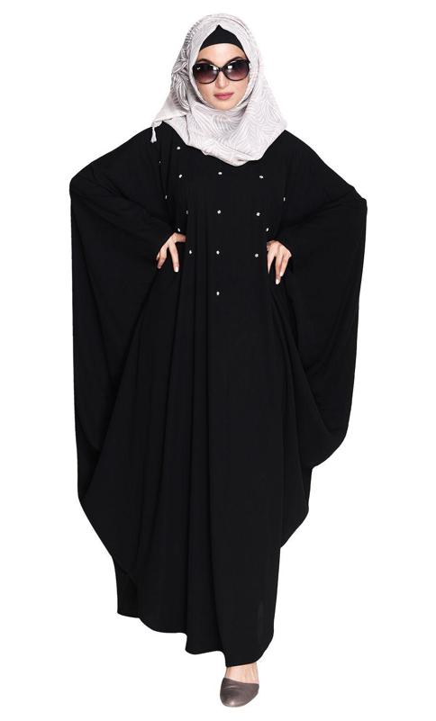 Jazzy Black Kaftan with beaded Embroidery (Made-To-Order)