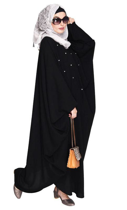 Jazzy Black Kaftan with beaded Embroidery (Made-To-Order)