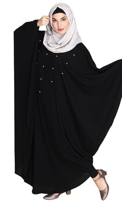 Jazzy Black Kaftan with beaded Embroidery (Made-To-Order)