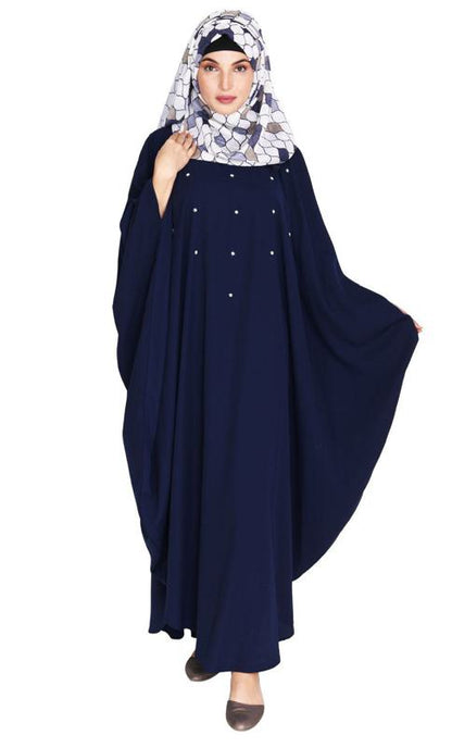 Jazzy Blue Kaftan with beaded Embroidery (Made-To-Order)