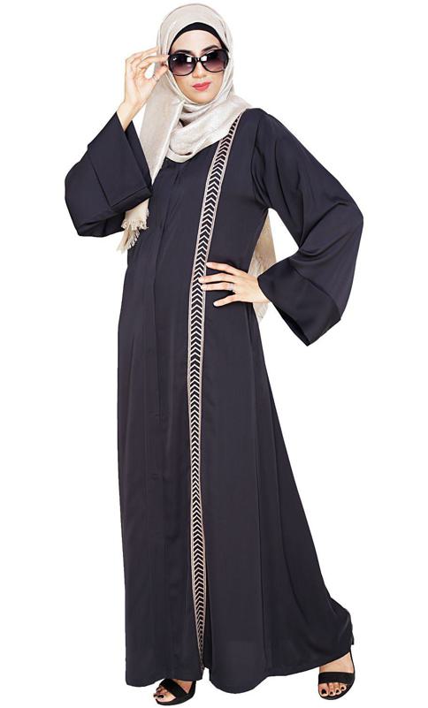 Lofty Dark Grey Dubai Style Abaya (Made-To-Order)