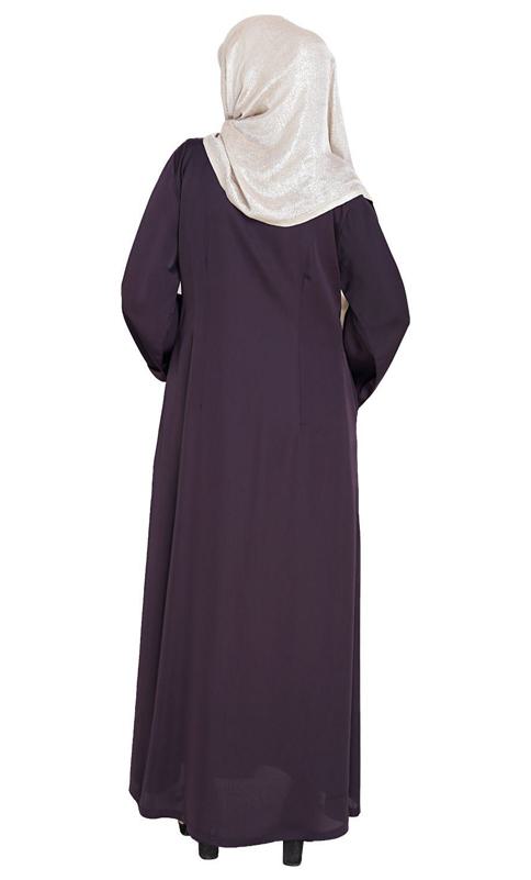 Lofty Dark Purple Dubai Style Abaya (Made-To-Order)