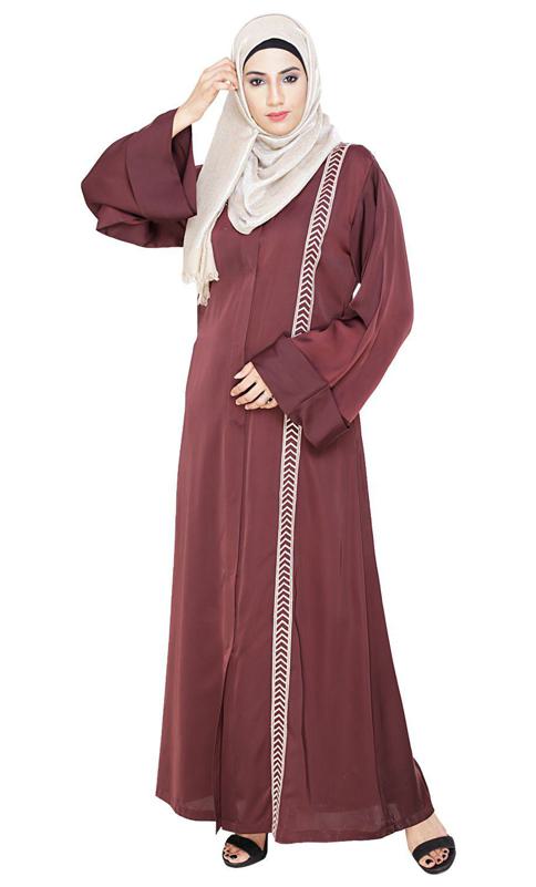 Lofty Deep Wine Dubai Style Abaya