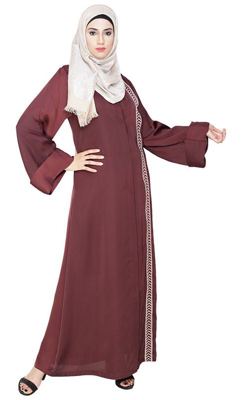 Lofty Deep Wine Dubai Style Abaya