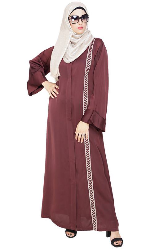 Lofty Deep Wine Dubai Style Abaya