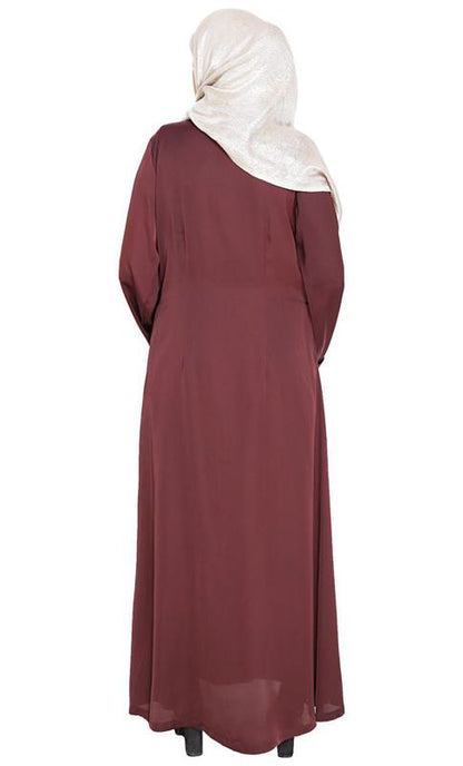 Lofty Deep Wine Dubai Style Abaya