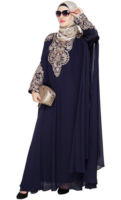 Luxury Blue Irani Kaftan (Made-To-Order)