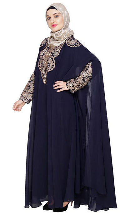Luxury Blue Irani Kaftan (Made-To-Order)