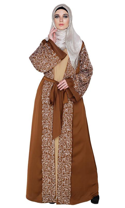 Luxury Brown Dubai Style Abaya