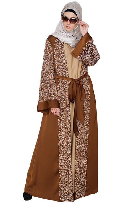 Luxury Brown Dubai Style Abaya (Made-To-Order)