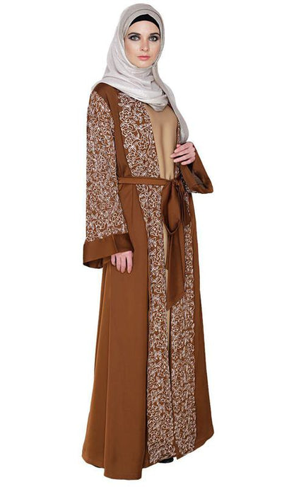Luxury Brown Dubai Style Abaya (Made-To-Order)
