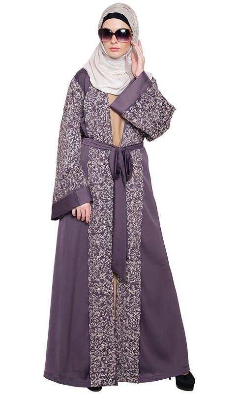 Luxury Purple Dubai Style Abaya