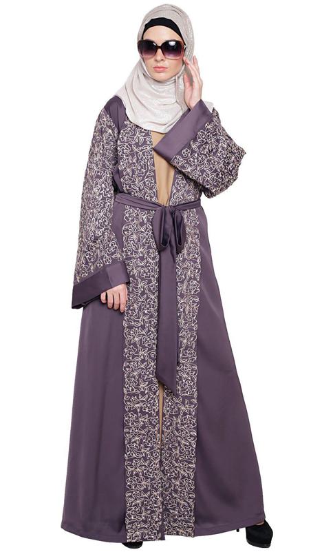 Luxury Purple Dubai Style Abaya (Made-To-Order)