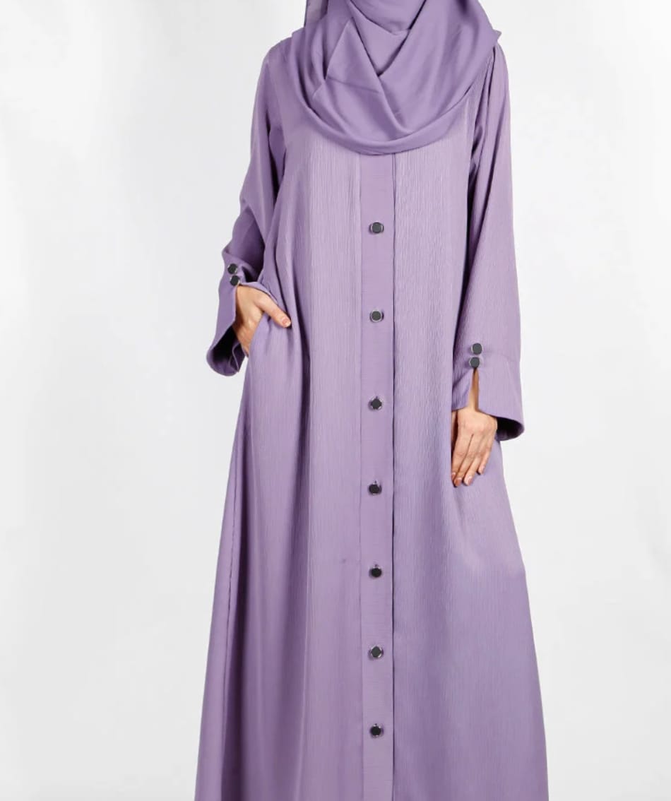 Flowy Distinguished Violet Abaya