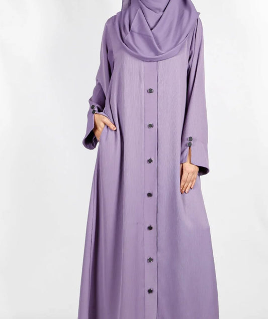 Flowy Distinguished Violet Abaya