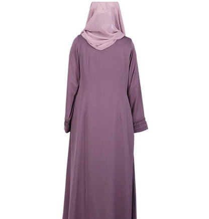 Sleek Light Purple Abaya with Designer Sleeves