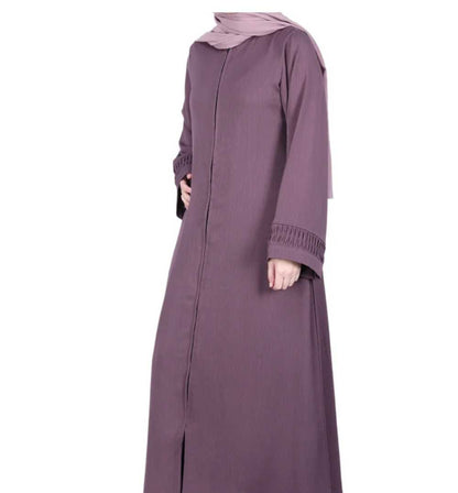 Sleek Light Purple Abaya with Designer Sleeves