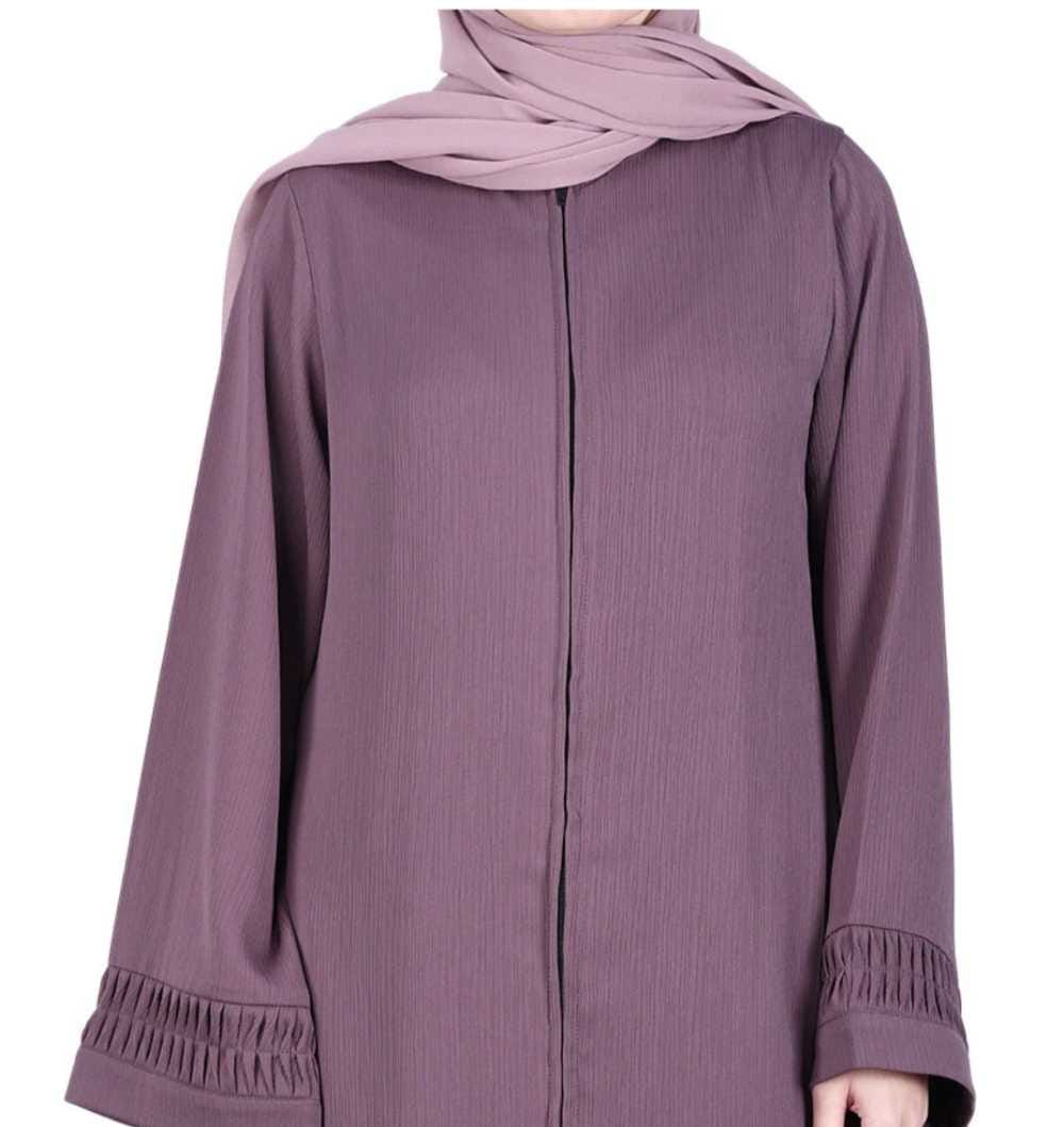 Sleek Light Purple Abaya with Designer Sleeves